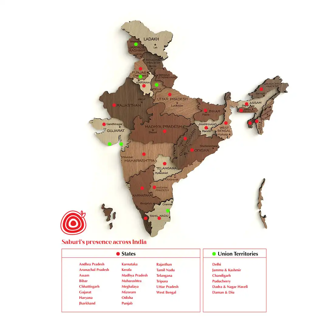 Saburi Ply National Presence Map