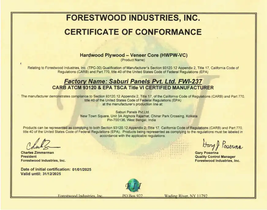 Certificate Of Conformance